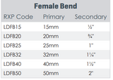 Low Density Female Bend 90'