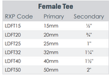 Low Density Female Threaded Tee